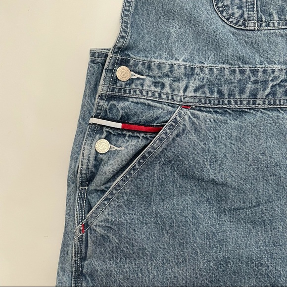 Vintage Tommy Hilfiger Overall Bib Shorts 90s Y2K - Picture 3 of 5